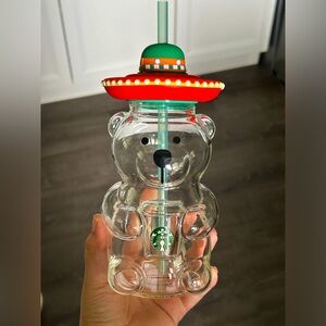 2020 Summer China Starbucks Latin America Style Bear 17oz STRAW CUP Bottle